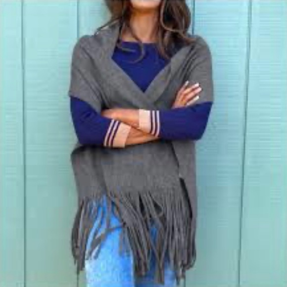 Lucky Brand oversized fringed scarf - Picture 2 of 7